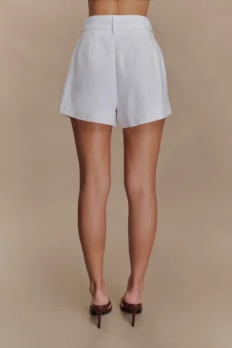 Scout Linen Belted Shorts – White
