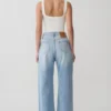 Sebastian Straight Leg Denim Jeans With Fray Hem – Washed Light Blue Sebastian Straight Leg Denim Jeans With Fray Hem – Washed Light Blue