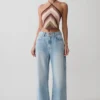 Sebastian Straight Leg Denim Jeans With Fray Hem – Washed Light Blue Sebastian Straight Leg Denim Jeans With Fray Hem – Washed Light Blue