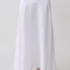 Selma Curved Waist Midi Skirt – White Selma Curved Waist Midi Skirt – White