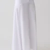 Selma Curved Waist Midi Skirt – White Selma Curved Waist Midi Skirt – White