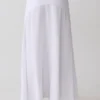 Selma Curved Waist Midi Skirt – White Selma Curved Waist Midi Skirt – White