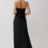 Serena Strapless Taffeta Maxi Dress – Black