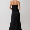 Serena Strapless Taffeta Maxi Dress – Black
