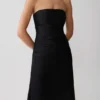 Serena Strapless Taffeta Maxi Dress – Black
