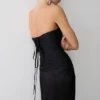 Serena Strapless Taffeta Maxi Dress – Black