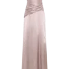 Serena Strapless Taffeta Maxi Dress – Bronze Taupe Serena Strapless Taffeta Maxi Dress – Bronze Taupe