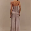 Serena Strapless Taffeta Maxi Dress – Bronze Taupe Serena Strapless Taffeta Maxi Dress – Bronze Taupe