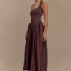 Sharon Scuba Jersey Midi Dress – Cacao Brown Sharon Scuba Jersey Midi Dress – Cacao Brown