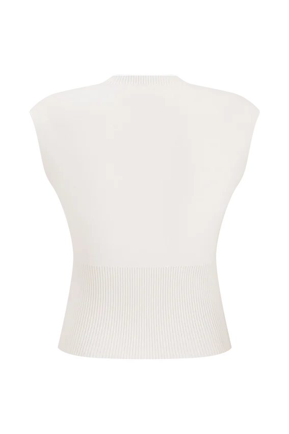 Sharpay Sleeveless Knit Top – Ivory Sharpay Sleeveless Knit Top – Ivory