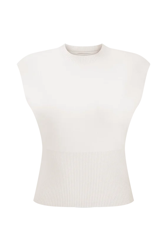 Sharpay Sleeveless Knit Top – Ivory Sharpay Sleeveless Knit Top – Ivory