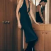 Shauna Denim Halter Midi Dress – Indigo Blue Shauna Denim Halter Midi Dress – Indigo Blue