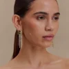 Shea Crystal Fringe Drop Earrings – Gold