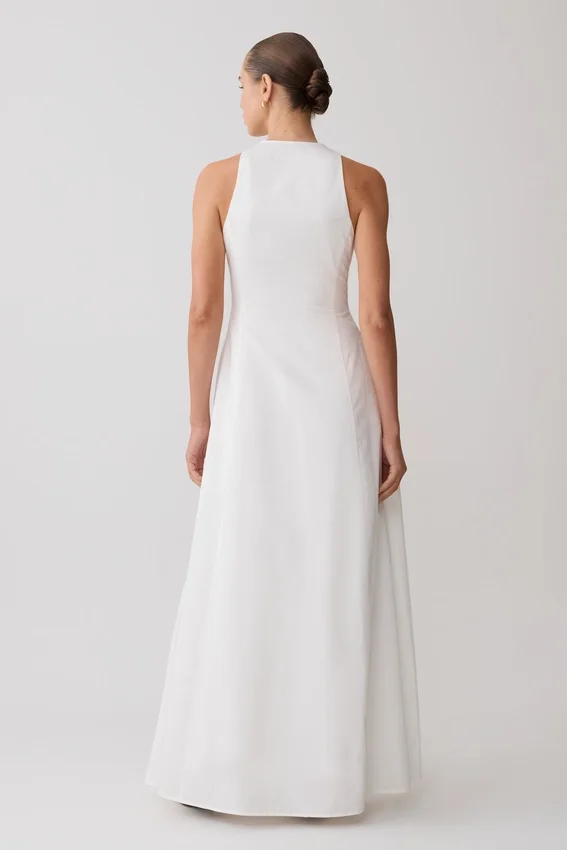 Sienna Button Down Maxi Dress – White Sienna Button Down Maxi Dress – White