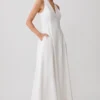 Sienna Button Down Maxi Dress – White Sienna Button Down Maxi Dress – White