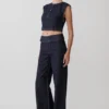Loraine Sleeveless Denim Top – Indigo Pinstripe Loraine Sleeveless Denim Top – Indigo Pinstripe