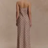 Silvana Chiffon Maxi Dress – Snake Check Print Mocha Silvana Chiffon Maxi Dress – Snake Check Print Mocha