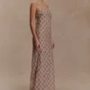 Silvana Chiffon Maxi Dress – Snake Check Print Mocha Silvana Chiffon Maxi Dress – Snake Check Print Mocha