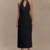 Simona Halter Neck Midi Dress – Black Simona Halter Neck Midi Dress – Black