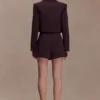 Simone Cropped Suiting Blazer – Dark Chocolate Simone Cropped Suiting Blazer – Dark Chocolate