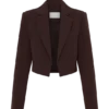 Simone Cropped Suiting Blazer – Dark Chocolate Simone Cropped Suiting Blazer – Dark Chocolate