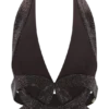 Siren Satin And Diamante Halter Top – Dark Chocolate Siren Satin And Diamante Halter Top – Dark Chocolate