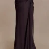 Siren Satin And Diamante Maxi Skirt – Dark Chocolate Siren Satin And Diamante Maxi Skirt – Dark Chocolate