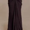 Siren Satin And Diamante Maxi Skirt – Dark Chocolate Siren Satin And Diamante Maxi Skirt – Dark Chocolate