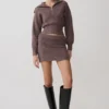 Skylaine Knit Mini Skirt – Brown Marle Skylaine Knit Mini Skirt – Brown Marle