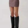 Skylaine Knit Mini Skirt – Brown Marle Skylaine Knit Mini Skirt – Brown Marle