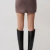 Skylaine Knit Mini Skirt – Brown Marle Skylaine Knit Mini Skirt – Brown Marle