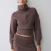 Skylaine Knit Mini Skirt – Brown Marle Skylaine Knit Mini Skirt – Brown Marle