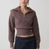 Skylaine Zip Knit Jumper – Brown Marle Skylaine Zip Knit Jumper – Brown Marle