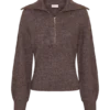 Skylaine Zip Knit Jumper – Brown Marle Skylaine Zip Knit Jumper – Brown Marle