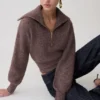 Skylaine Zip Knit Jumper – Brown Marle Skylaine Zip Knit Jumper – Brown Marle