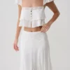 Skylar Lace Sleeveless Crop Top – White