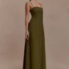 Sofie Pintuck Linen Maxi Dress – Khaki Sofie Pintuck Linen Maxi Dress – Khaki