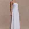 Sofie Pintuck Linen Maxi Dress – White Sofie Pintuck Linen Maxi Dress – White