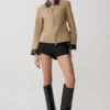Solange Zip Up Collared Jacket – Natural Solange Zip Up Collared Jacket – Natural
