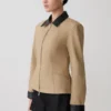 Solange Zip Up Collared Jacket – Natural Solange Zip Up Collared Jacket – Natural