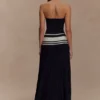 Solaris Strapless Contrast Knit Maxi Dress – Black/White Solaris Strapless Contrast Knit Maxi Dress – Black/White