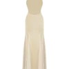 Soleil Knit And Mesh Halter Maxi Dress – Cream Soleil Knit And Mesh Halter Maxi Dress – Cream