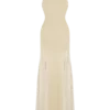 Soleil Knit And Mesh Halter Maxi Dress – Cream Soleil Knit And Mesh Halter Maxi Dress – Cream