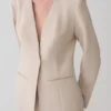 Solenne Collarless Suiting Blazer – Natural Marle Solenne Collarless Suiting Blazer – Natural Marle