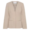 Solenne Collarless Suiting Blazer – Natural Marle Solenne Collarless Suiting Blazer – Natural Marle