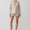 Solenne Suiting Shorts – Natural Marle