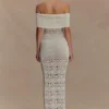 Solstice Off Shoulder Crochet Knit Maxi Dress – Ivory Solstice Off Shoulder Crochet Knit Maxi Dress – Ivory