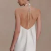 Sonja Keyhole Halter Cotton Mini Dress – White Sonja Keyhole Halter Cotton Mini Dress – White