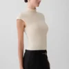 Sonny Short Sleeve Knit Top – Cream