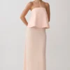 Sophia Satin Strapless Maxi Dress – Peach Sophia Satin Strapless Maxi Dress – Peach